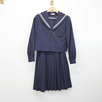 【中古】愛知県 長久手中学校 女子制服 2点（セーラー服・スカート）sf031491