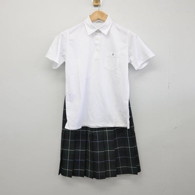 【中古】宮城県 盛岡誠桜高等学校 女子制服 4点（ニットベスト・シャツ・シャツ・スカート）sf031502