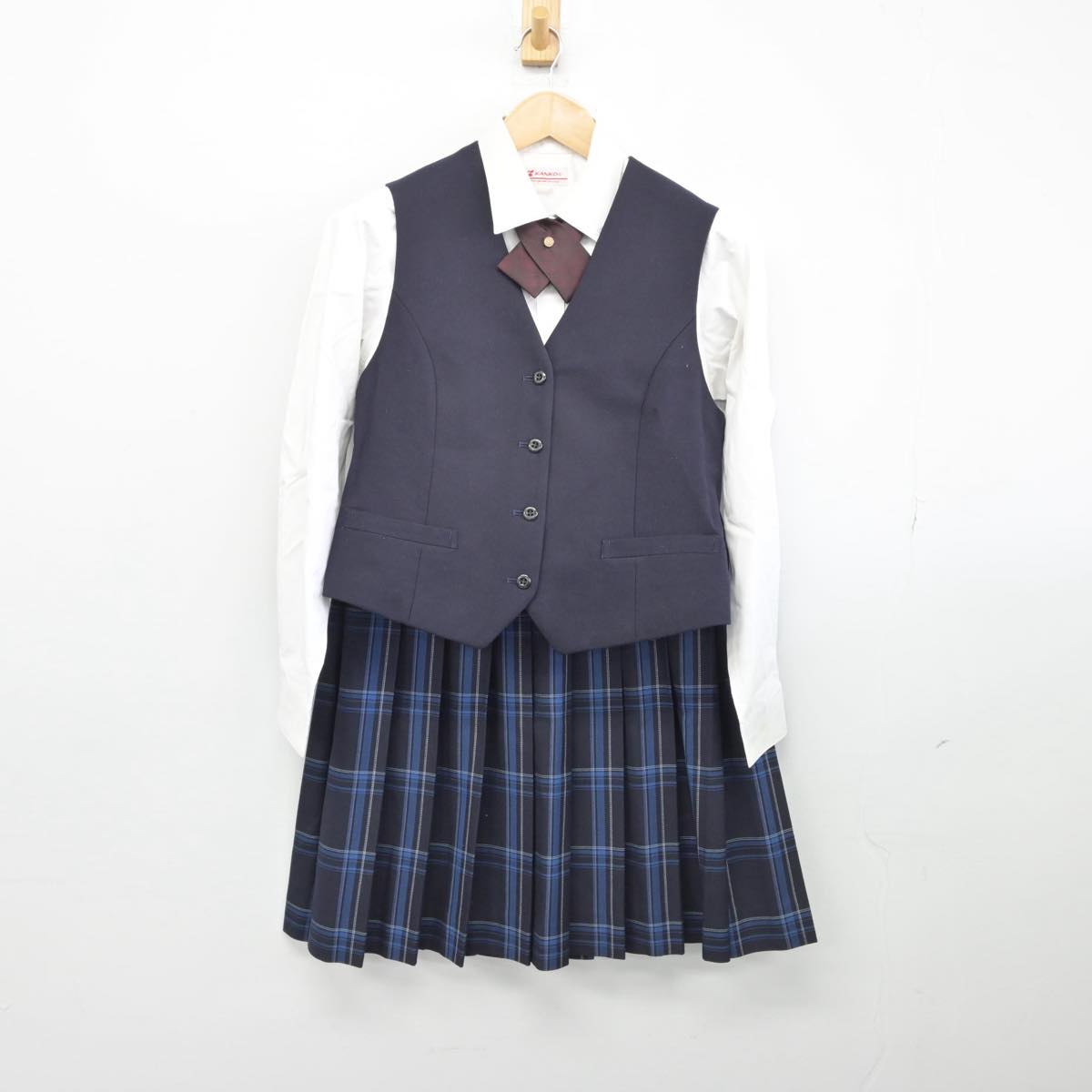 【中古】東京都 東京家政大学付属女子中学校・高等学校 女子制服 5点（ブレザー・ベスト・シャツ・スカート）sf031515