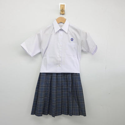 【中古】京都府 開睛小中学校 女子制服 2点（シャツ・スカート）sf031546