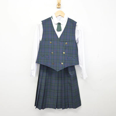 【中古】京都府 福知山私立淑徳高等学校 女子制服 5点（ブレザー・ベスト・シャツ・スカート）sf031559