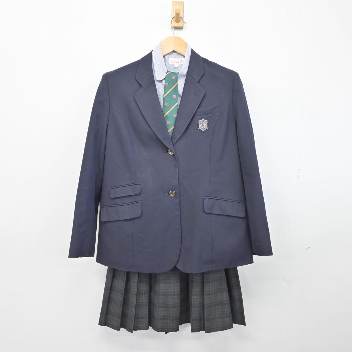 【中古】京都府 福知山私立淑徳高等学校 女子制服 4点（ブレザー・シャツ・スカート）sf031561