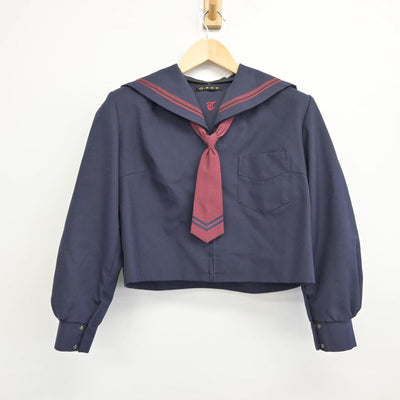 【中古】大阪府 津久野中学校 女子制服 3点（セーラー服・スカート）sf031579