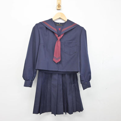 【中古】大阪府 津久野中学校 女子制服 3点（セーラー服・スカート）sf031580