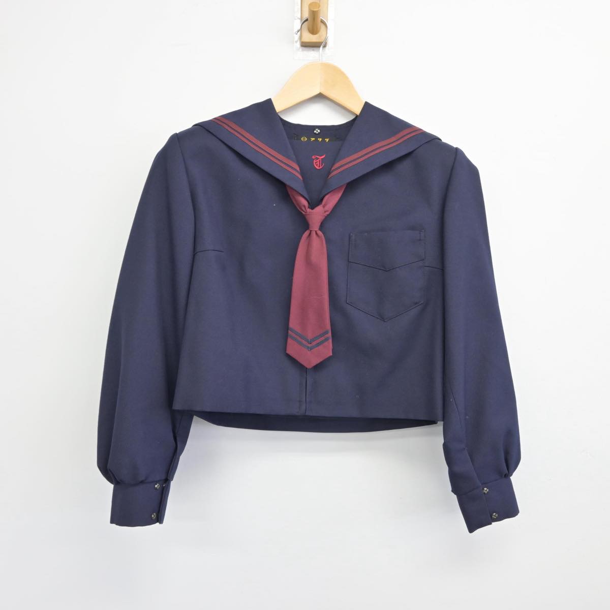 【中古】大阪府 津久野中学校 女子制服 3点（セーラー服・スカート）sf031580