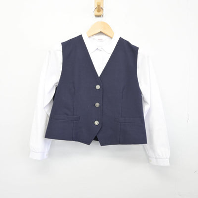 【中古】大阪府 津久野中学校 女子制服 2点（ベスト・シャツ）sf031582