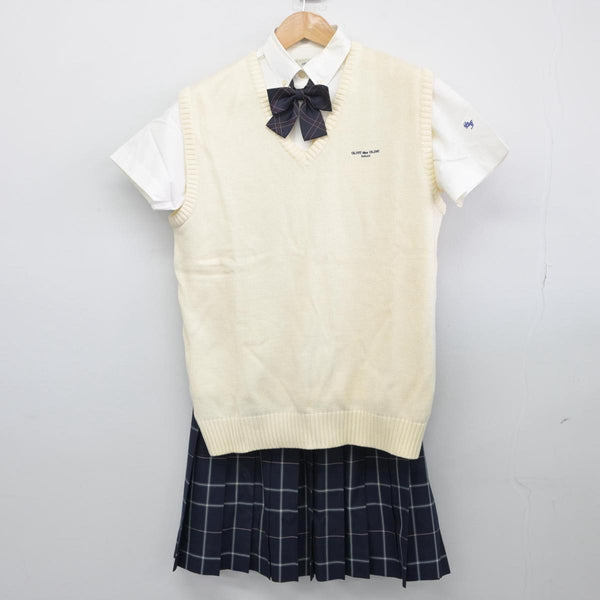 【中古】埼玉県 東京成徳大学深谷中学校・高等学校 女子制服 4点（ニットベスト・シャツ・スカート）sf031607