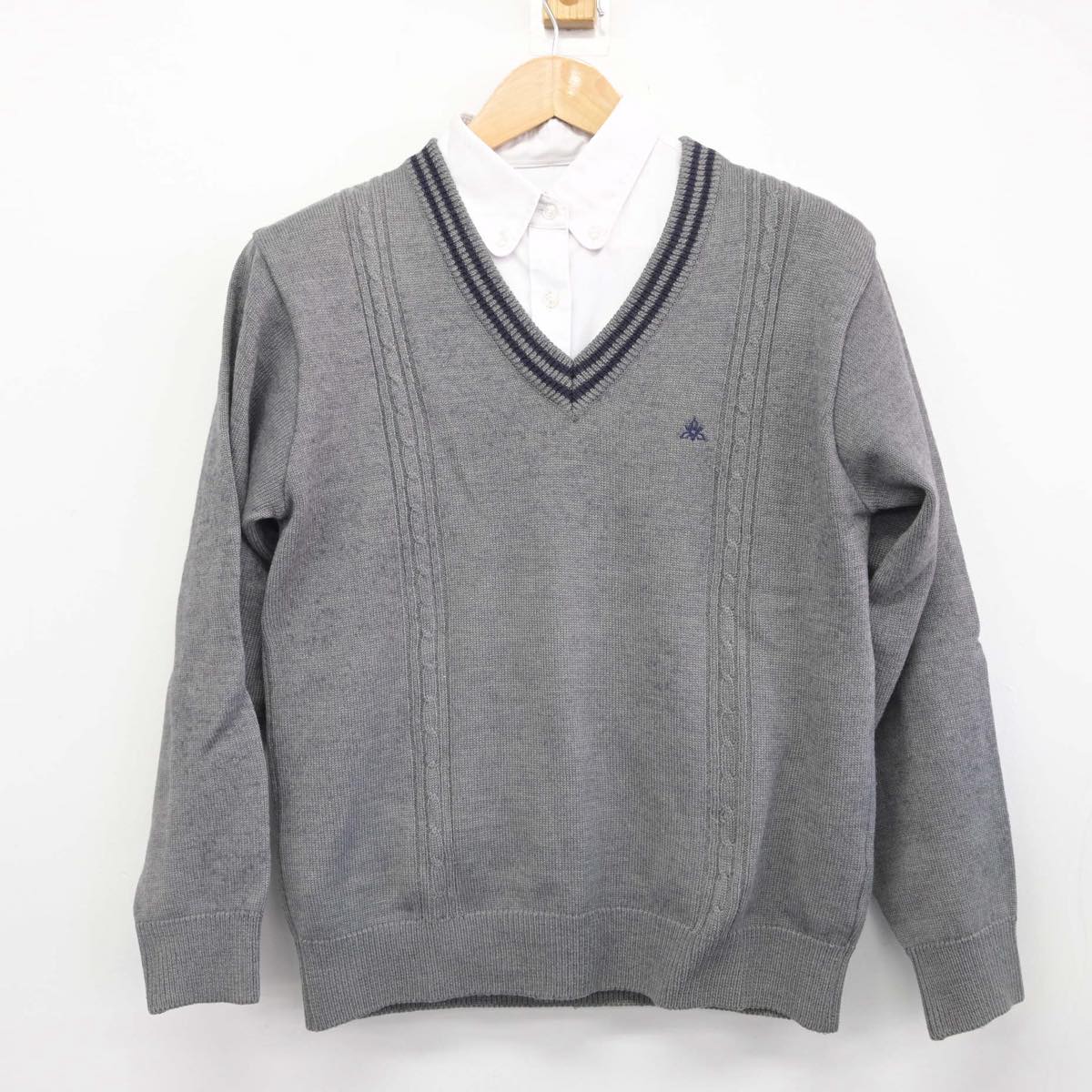 【中古】京都府 西舞鶴高等学校 女子制服 2点（ニット・シャツ）sf031620