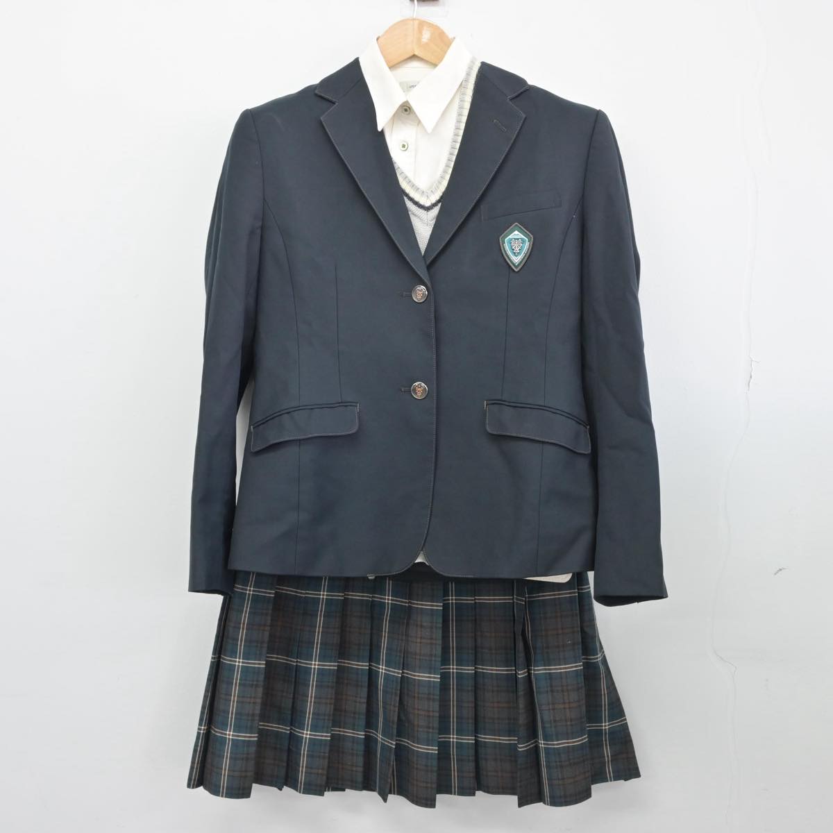 【中古】長野県 松商学園高等学校 女子制服 5点（ブレザー・ニット・シャツ・スカート）sf031625