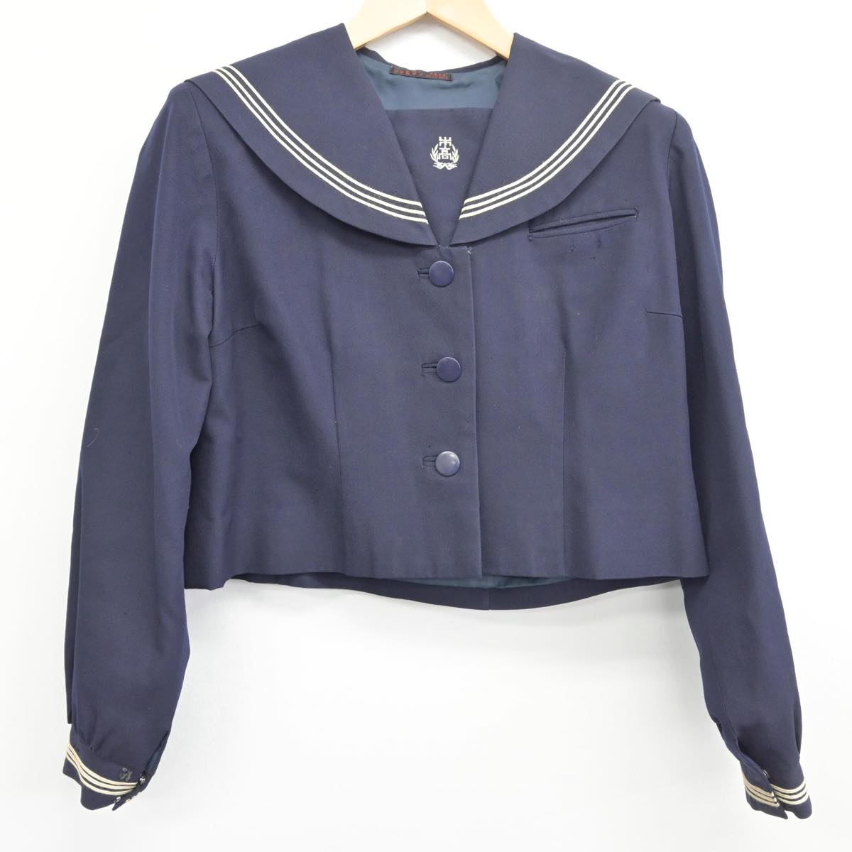 【中古】千葉県 木更津高等学校 女子制服 2点（セーラー服・スカート）sf031639