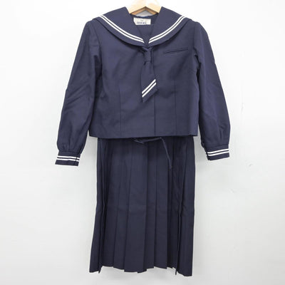 【中古】千葉県 木更津第二中学校 女子制服 3点（セーラー服・ジャンパースカート）sf031647