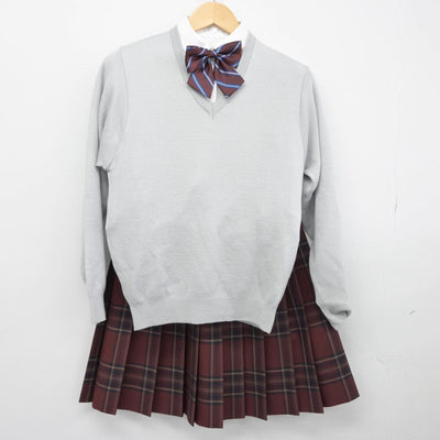 【中古】東京都 帝京中学校 女子制服 5点（ニット・シャツ・スカート）sf031666