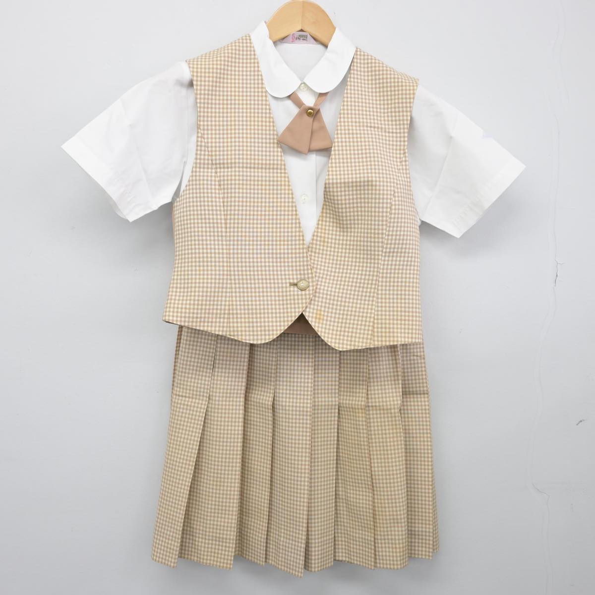 【中古】千葉県 大多喜高等学校 女子制服 5点（ベスト・シャツ・スカート）sf031669