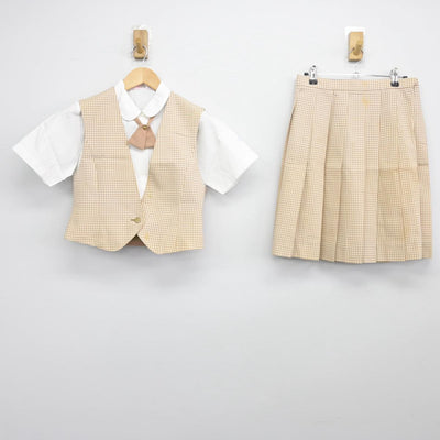 【中古】千葉県 大多喜高等学校 女子制服 5点（ベスト・シャツ・スカート）sf031669