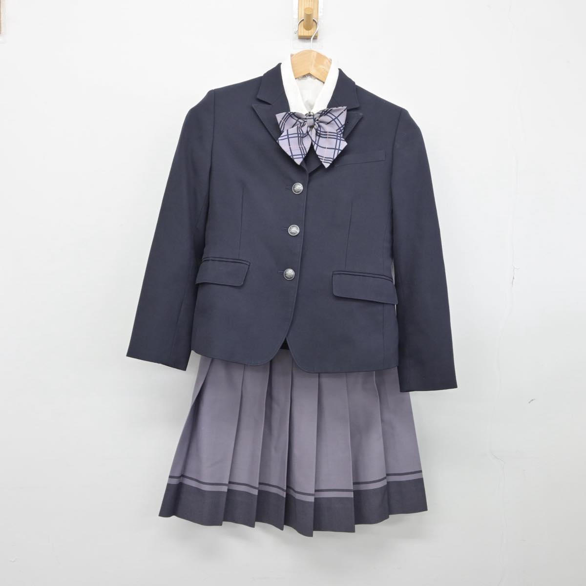 【中古】兵庫県 神戸野田高等学校 女子制服 5点（ブレザー・シャツ・ニット・スカート）sf031673