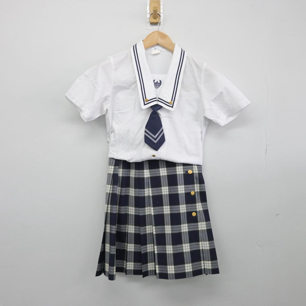 【中古】東京都 明泉学園 鶴川高等学校 女子制服 4点（シャツ・スカート）sf031699