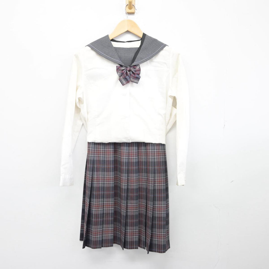 【中古】埼玉県 埼玉栄中学校 女子制服 3点（セーラー服・スカート）sf031726