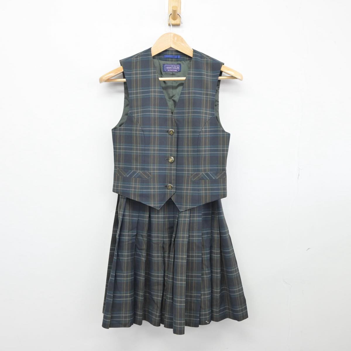 【中古】北海道 西陵高等学校 女子制服 2点（ベスト・スカート）sf031740