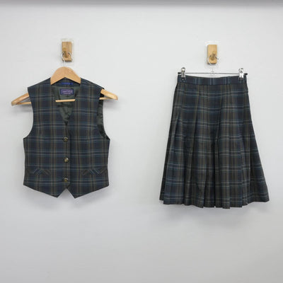 【中古】北海道 西陵高等学校 女子制服 2点（ベスト・スカート）sf031740