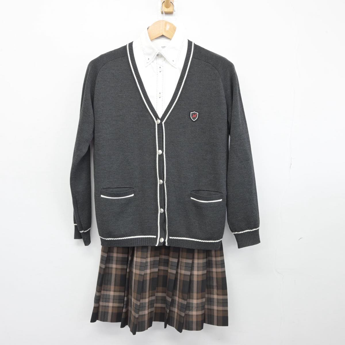 【中古】東京都 八王子学園八王子高等学校 女子制服 5点（ブレザー・ニット・シャツ・スカート）sf031743