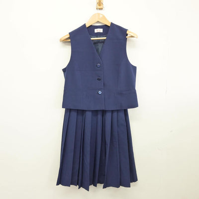 【中古】千葉県 八街北中学校 女子制服 2点（ベスト・スカート）sf031751