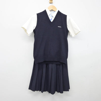 【中古】愛知県 愛知商業高等学校 女子制服 3点（ニットベスト・シャツ・スカート）sf031770