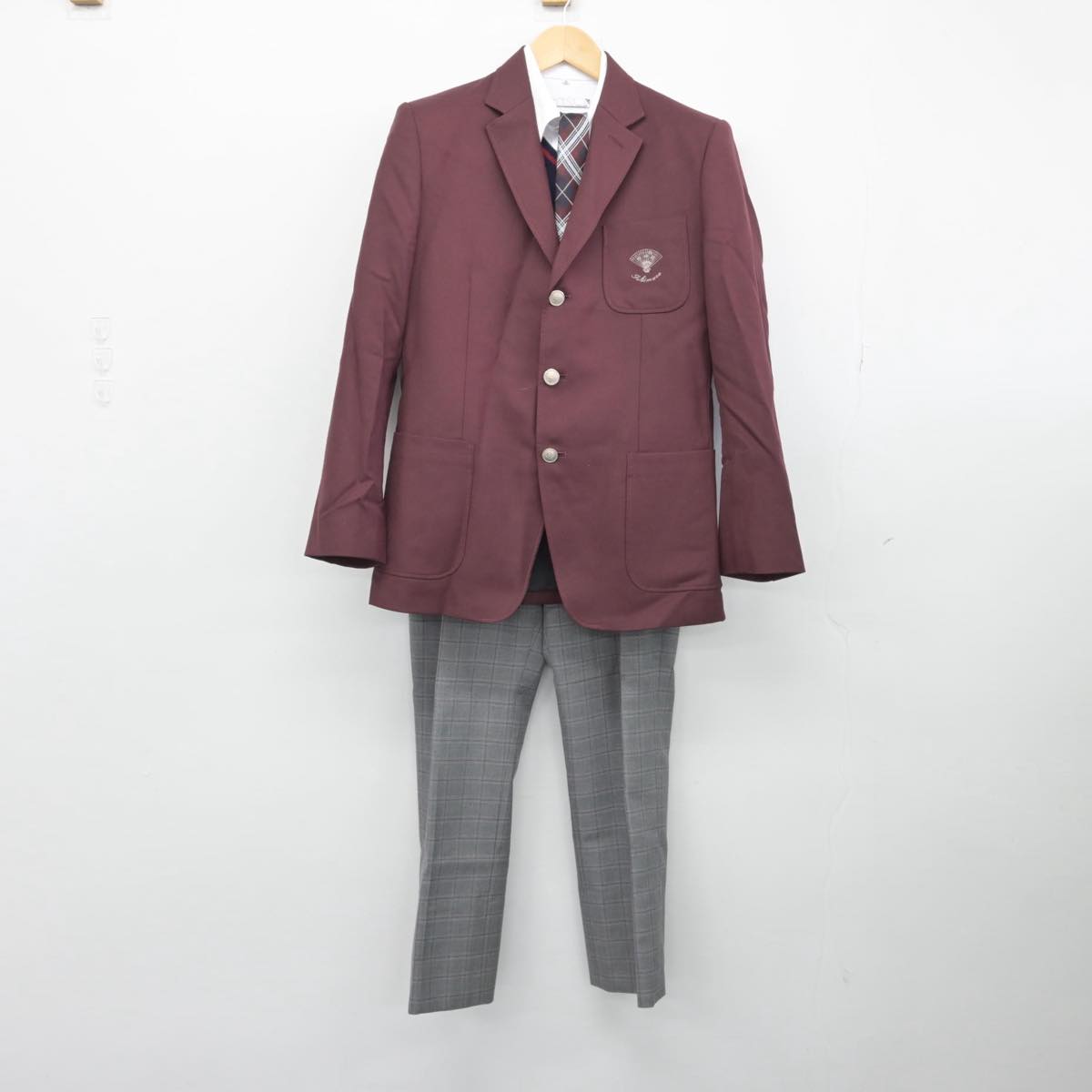 【中古】愛知県 名古屋経済大学市邨高等学校 男子制服 6点（ブレザー・ニット・シャツ・ズボン）sf031773