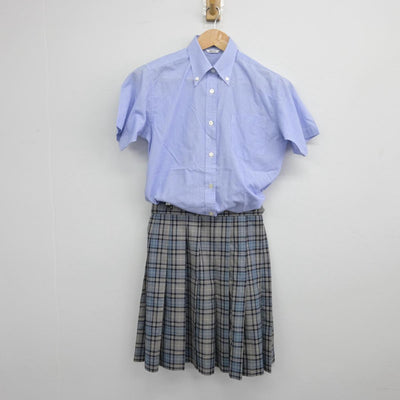 【中古】東京都 東京都立千早高等学校 女子制服 4点（シャツ・ニットベスト・スカート）sf031876