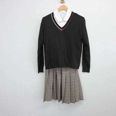 【中古】福岡県 私立久留米学園高等学校 女子制服 4点（ブレザー・シャツ・ニット・スカート）sf031883