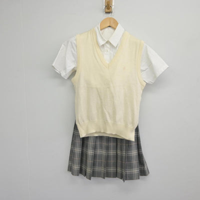 【中古】東京都 淑徳高等学校 女子制服 3点（シャツ・ニットベスト・スカート）sf031911