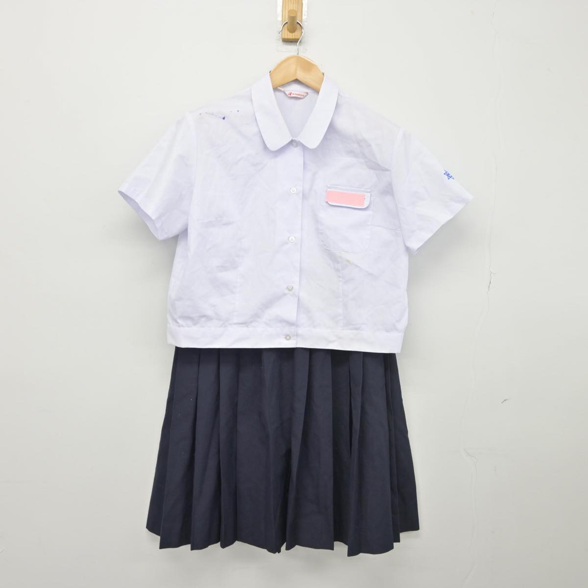 【中古】大阪府 阿倍野中学校 女子制服 2点（シャツ・スカート）sf031915