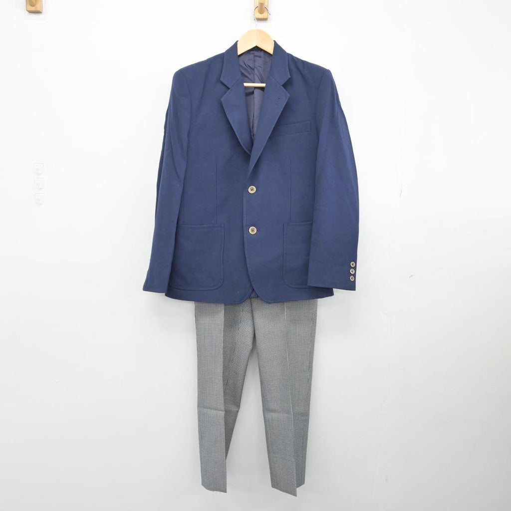 【中古】千葉県 千葉西高等学校 男子制服 2点（ブレザー・ズボン）sf031925