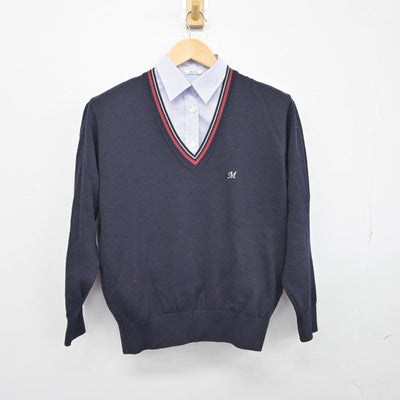 【中古】滋賀県 守山中学校・高等学校 女子制服 2点（ニット・シャツ）sf031930