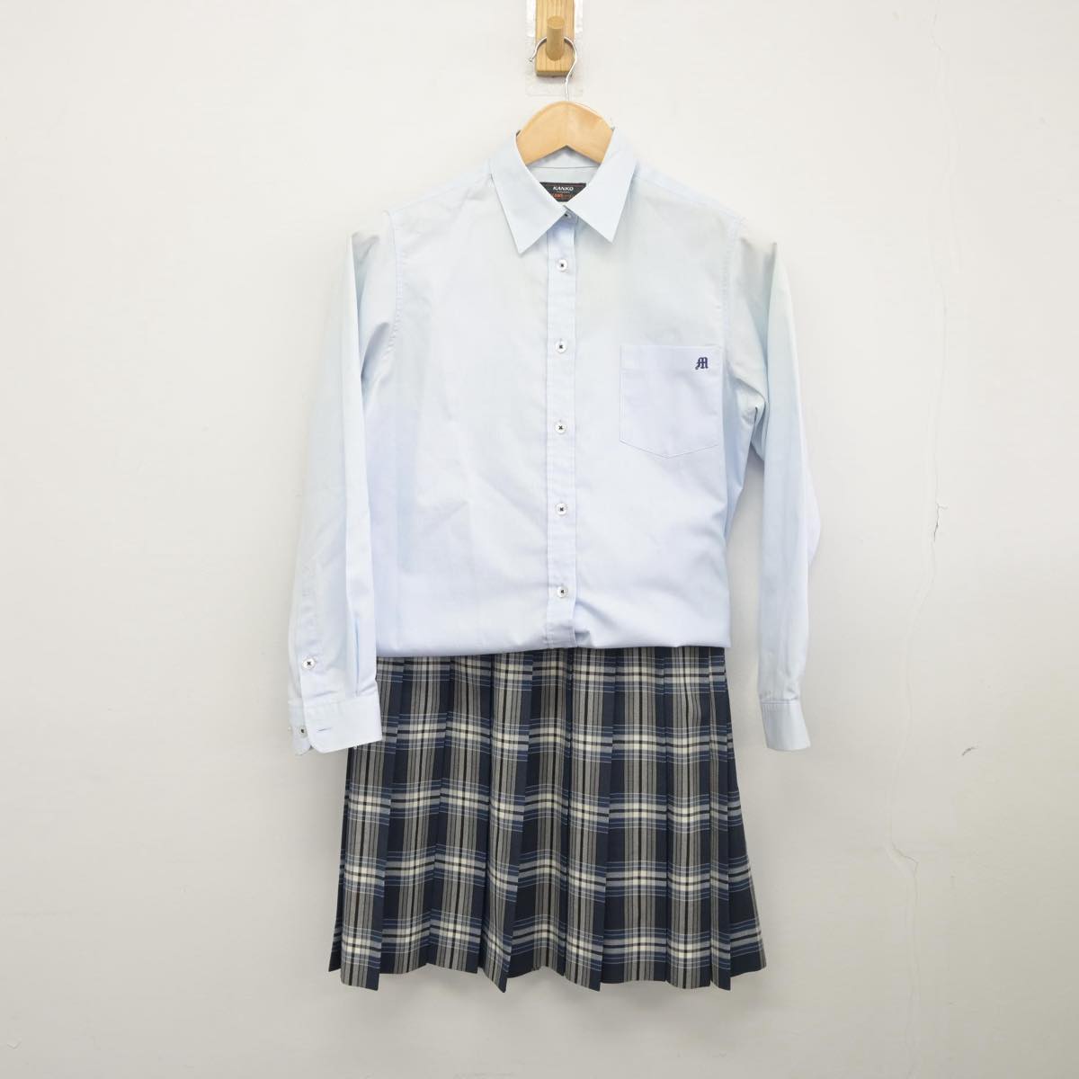 【中古】茨城県 明秀学園日立高等学校 女子制服 3点（シャツ・スカート）sf031946