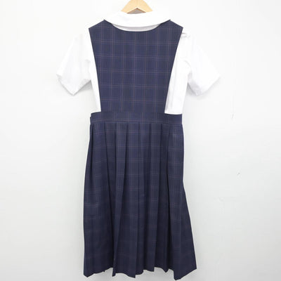 【中古】福岡県 福岡市立第二中学校 女子制服 2点（シャツ・ジャンパースカート）sf031961