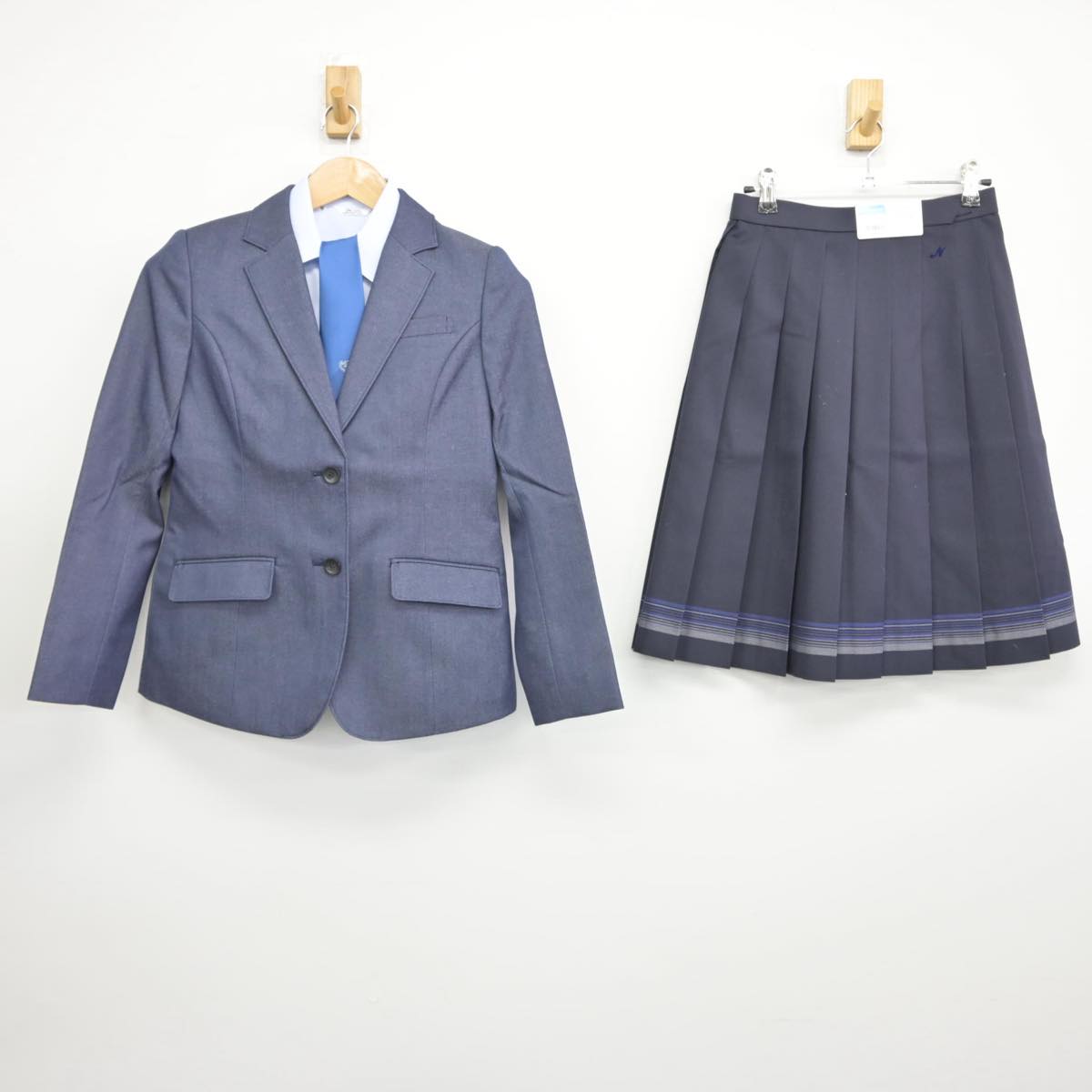 【中古】山口県 野田学園高等学校 女子制服 5点（ブレザー・シャツ・スカート）sf031975