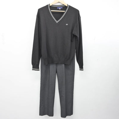 【中古】三重県 三重県立神戸高等学校 男子制服 3点（ブレザー・ニット・ズボン）sf031996