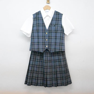 【中古】千葉県 千城台西中学校 女子制服 3点（ベスト・シャツ・スカート）sf032003