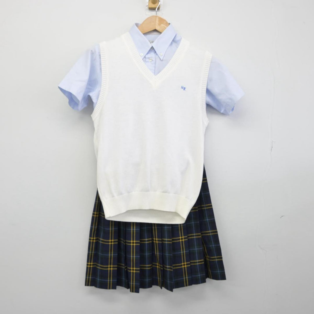 中古】千葉県 日本体育大学柏高等学校 女子制服 4点（ニットベスト・シャツ・スカート）sf032021 | 中古制服通販パレイド