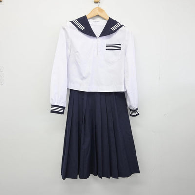 【中古】茨城県 鉾田第二高等学校 女子制服 3点（セーラー服・セーラー服・スカート）sf032025