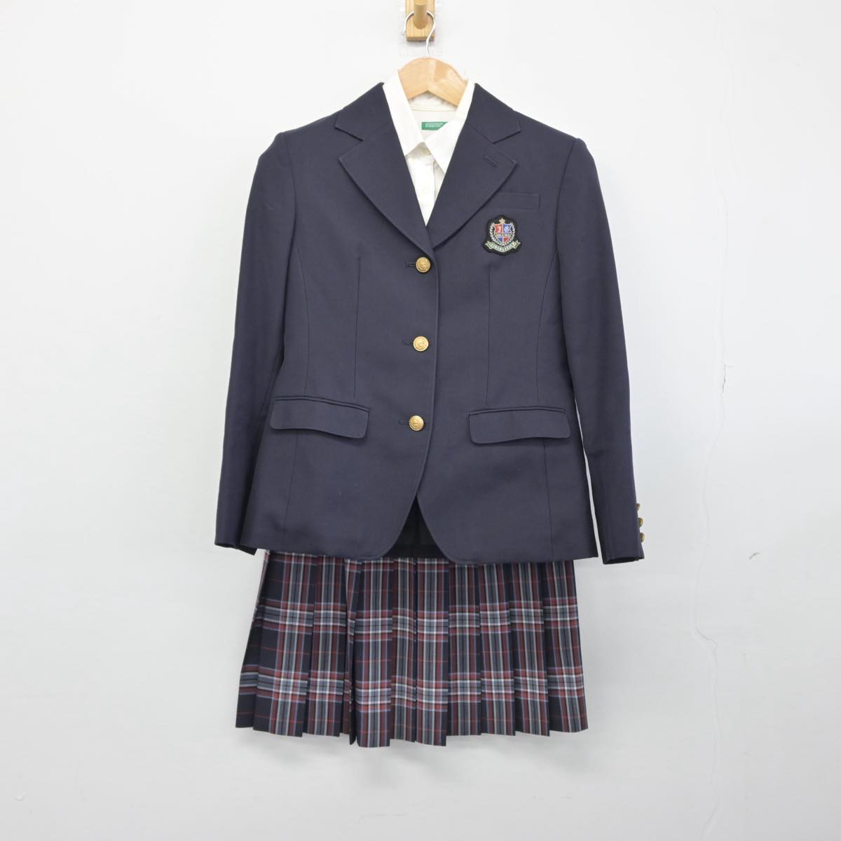 【中古】大阪府 城南学園中学校 女子制服 3点（ブレザー・シャツ・スカート）sf032028