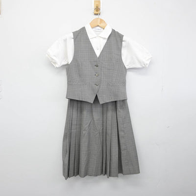 【中古】埼玉県 小谷場中学校 女子制服 3点（ベスト・シャツ・スカート）sf032035