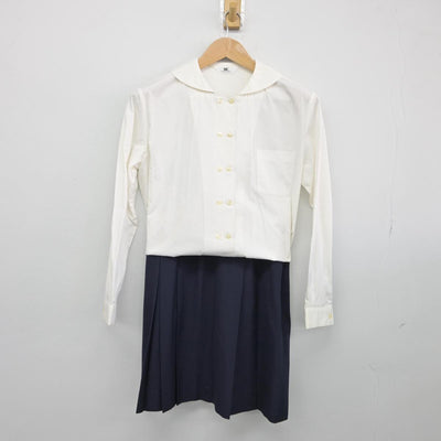 【中古】岡山県 明誠学院高等学校 女子制服 2点（シャツ・スカート）sf032070