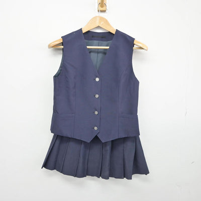 【中古】神奈川県 大和西高等学校 女子制服 2点（ベスト・スカート）sf032079