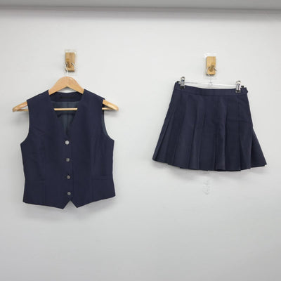 【中古】神奈川県 大和西高等学校 女子制服 2点（ベスト・スカート）sf032079