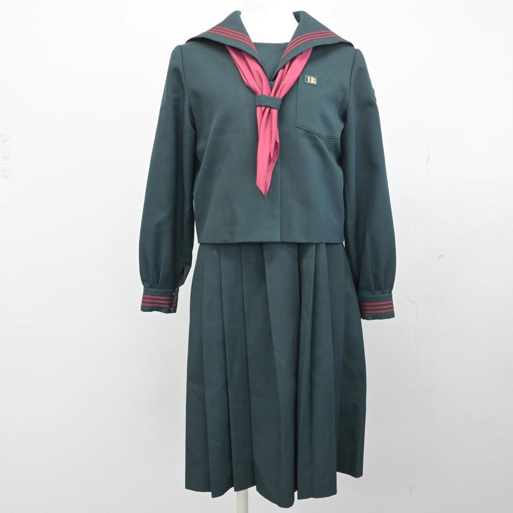 【中古】千葉県 国府台女子学院 小学部 女子制服 3点（セーラー服・ジャンパースカート）sf032092