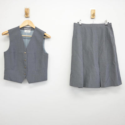 【中古】神奈川県 川崎市立南河原中学校 女子制服 2点（ベスト・スカート）sf032108