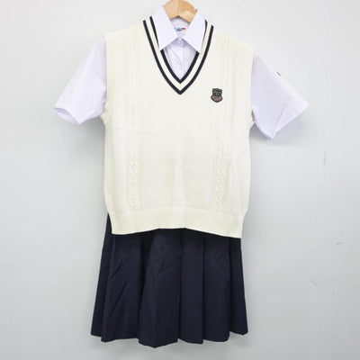 【中古】埼玉県 星野高等学校女子部 女子制服 3点（ニットベスト・シャツ・スカート）sf032122