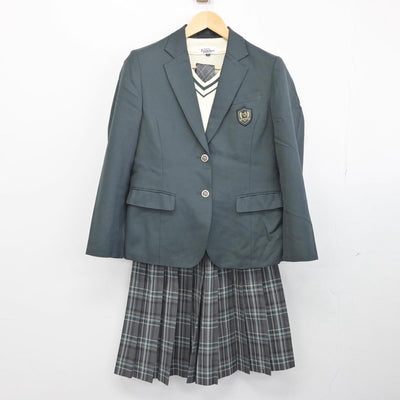 【中古】兵庫県 尼崎稲園高等学校 女子制服 5点（ブレザー・ニット・スカート）sf032135