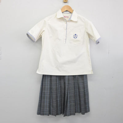 【中古】福岡県 筑紫台高等学校 女子制服 2点（シャツ・スカート）sf032143